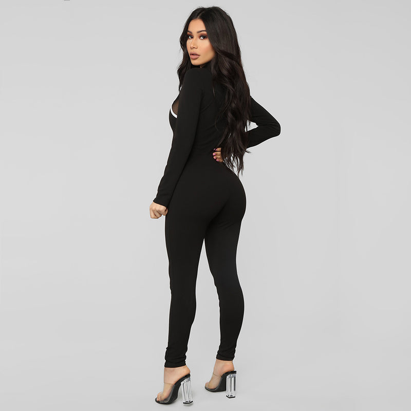 the BLACK PANTHER - Jumpsuit Women Reflective Stripe Sportwear Active Workout Fitness