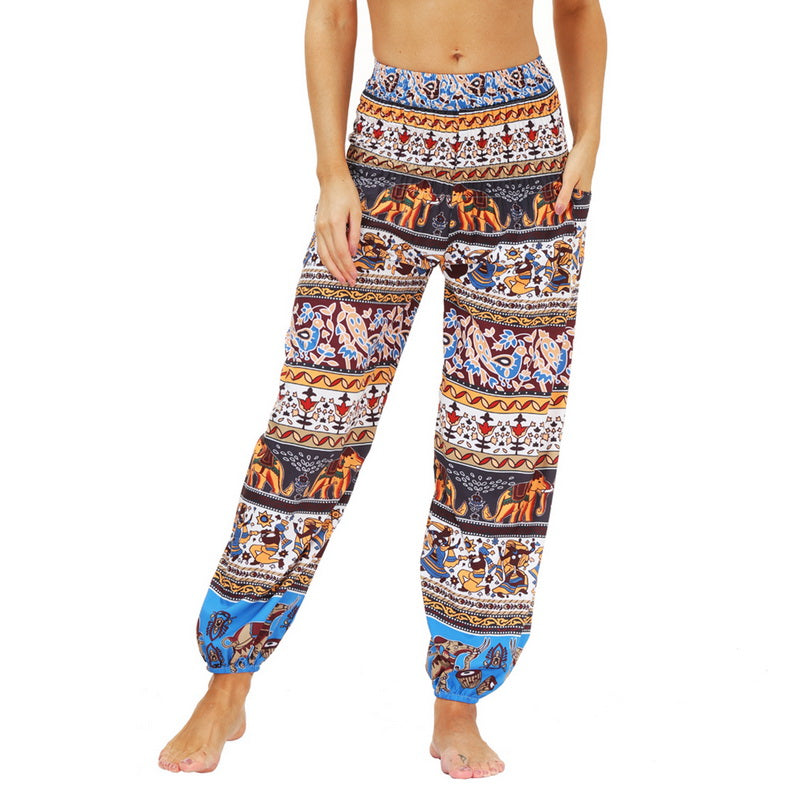 the BOHO - Loose Yoga Pants Boho Print High Waist