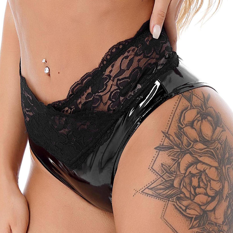 Black The BONDAGE - Women's Floral Lace Waistband Panties