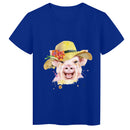 the PRETTY PIGGY - Pink Pig Print Women T-Shirt