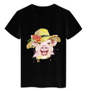 the PRETTY PIGGY - Pink Pig Print Women T-Shirt