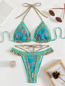 the BANDANA BIKINI - Lace Up Bikinis Thongs Swimsuit