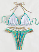 the BANDANA BIKINI - Lace Up Bikinis Thongs Swimsuit