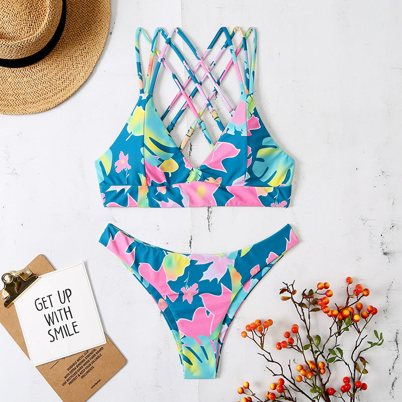 the LEI - Patchwork Bikini Push Up Swimsuit