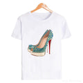 the SHOE FETISH - High Heels New Fashion Graphic Print Women Funny T-Shirts