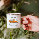 the MY CAMPER CUP - Personalized Custom Name Campervan Enamel Mug