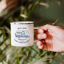 the MY CAMPER CUP - Personalized Custom Name Campervan Enamel Mug