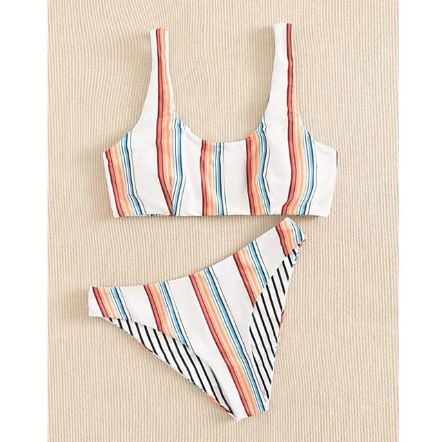 the STRIPED CAT - Print Bikini Swimwear