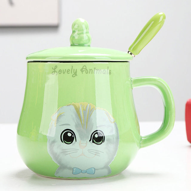 the CUTESY CUP - 360ml Cute Cartoon Cat Coffee Mug