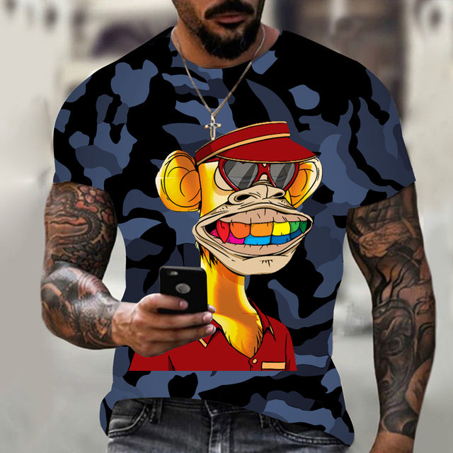 the FUNKY MONKEY - Spoof Monkey Pattern T-Shirt for Men