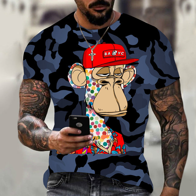 the FUNKY MONKEY - Spoof Monkey Pattern T-Shirt for Men