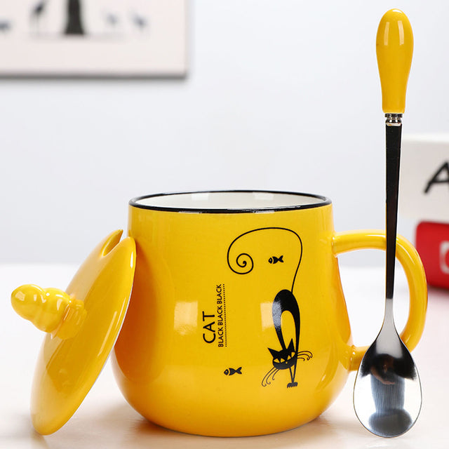 the CUTESY CUP - 360ml Cute Cartoon Cat Coffee Mug