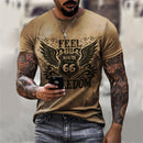 the 66 HITCH HIKER - Letters Print Men T-Shirt