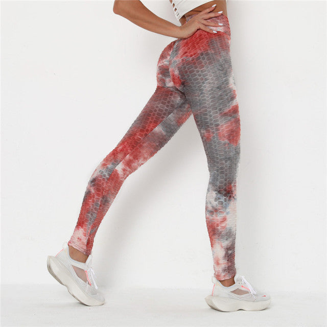 the HEARTTHROB - Heart Shape Leggings Women New Red Black Color High Waist Pants Patchwork