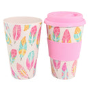the COFFEE BEAN - 401-500ml Eco Friendly Bamboo Reusable Travel Cup