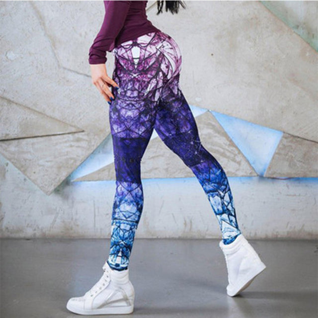 the CRYSTAL - High Waist Casual Print Sports Gym Yoga Pants