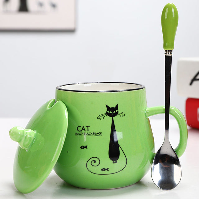 the CUTESY CUP - 360ml Cute Cartoon Cat Coffee Mug