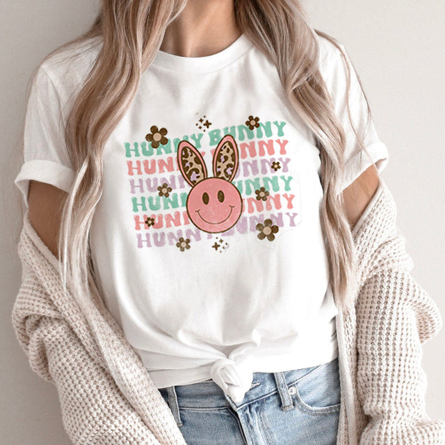 the HONEY BUNNY - Women Abstract Lines Print T-Shirts