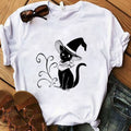 the BLACK CAT - Women Cat Ink Black T-Shirt