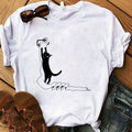 the BLACK CAT - Women Cat Ink Black T-Shirt