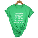 the COUCH POTATO - Women Graphic I May Look Like a Potato Printed T-Shirt