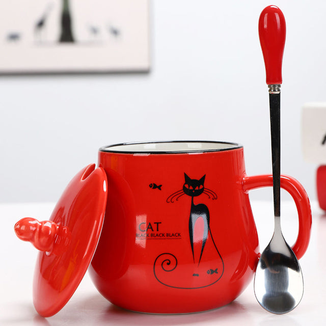 the CUTESY CUP - 360ml Cute Cartoon Cat Coffee Mug