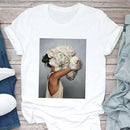 the BOUQUET BOHO - White Printed Sleeveless Women T-Shirt