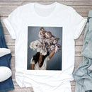 the BOUQUET BOHO - White Printed Sleeveless Women T-Shirt