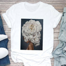 the BOUQUET BOHO - White Printed Sleeveless Women T-Shirt