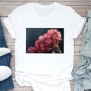 the BOUQUET BOHO - White Printed Sleeveless Women T-Shirt