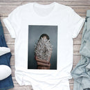 the BOUQUET BOHO - White Printed Sleeveless Women T-Shirt