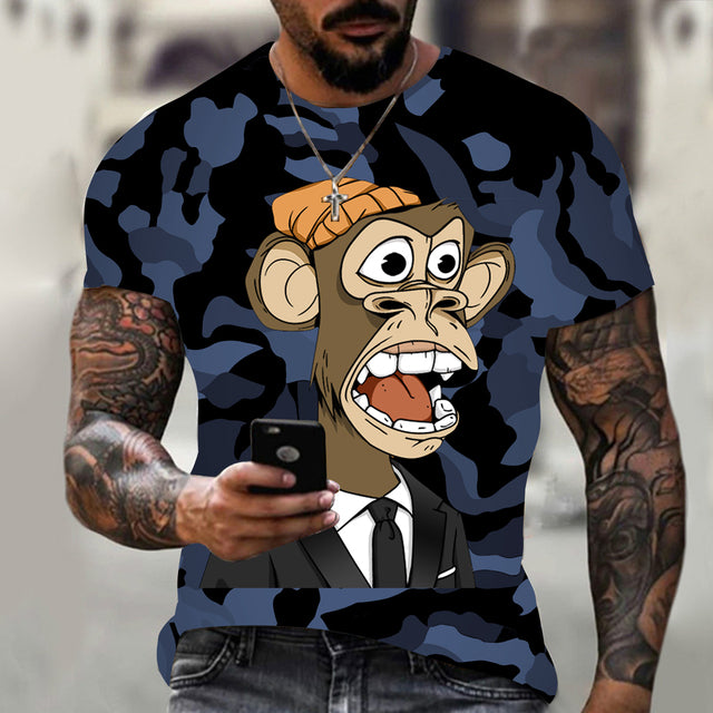 the FUNKY MONKEY - Spoof Monkey Pattern T-Shirt for Men