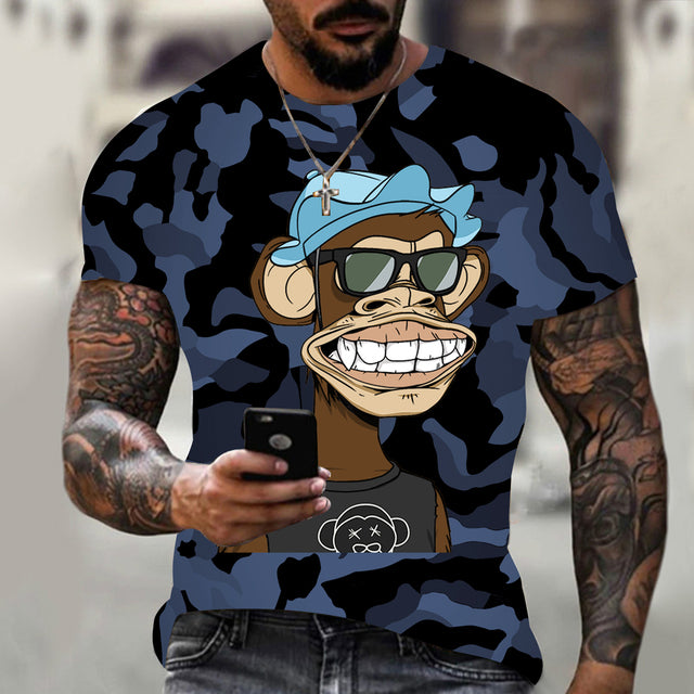 the FUNKY MONKEY - Spoof Monkey Pattern T-Shirt for Men