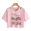 the CROPPED CAT - Cat Print Crop Top T-Shirt