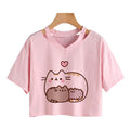 the CROPPED CAT - Cat Print Crop Top T-Shirt