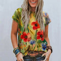 the ARTISTIC BOHO - Women Boho Floral 3D Printed T-Shirt