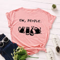 the AVOIDANT KITTY - Women Cotton Cats Short Sleeve Print T-Shirt