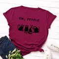 the AVOIDANT KITTY - Women Cotton Cats Short Sleeve Print T-Shirt