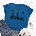 the AVOIDANT KITTY - Women Cotton Cats Short Sleeve Print T-Shirt