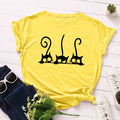 the AVOIDANT KITTY - Women Cotton Cats Short Sleeve Print T-Shirt