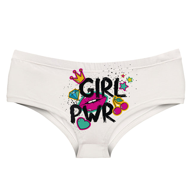 the NAUGHTY GIRL - Spoof Handprint Letter Printed Women Panties