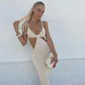 the ARIA Dress - Spaghetti Straps Sexy Cut Out Knitted Maxi Dress