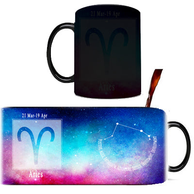 the MAGIC STAR SIGNS - 12 Constellation Stars Mugs Magic Color Changing Home Coffee Tea Cups