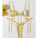 the PIXIE - Floral Print String Bandage Bikini Set