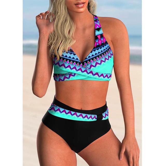 the TIDAL WAVE - Sexy Plus Size High Waist Printed Swimsuit