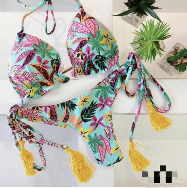 the ALOHA - Halter Push Up Bikini Tassel Swimwear