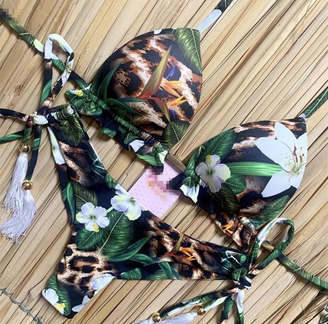 the ALOHA - Halter Push Up Bikini Tassel Swimwear