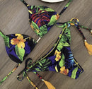 the ALOHA - Halter Push Up Bikini Tassel Swimwear