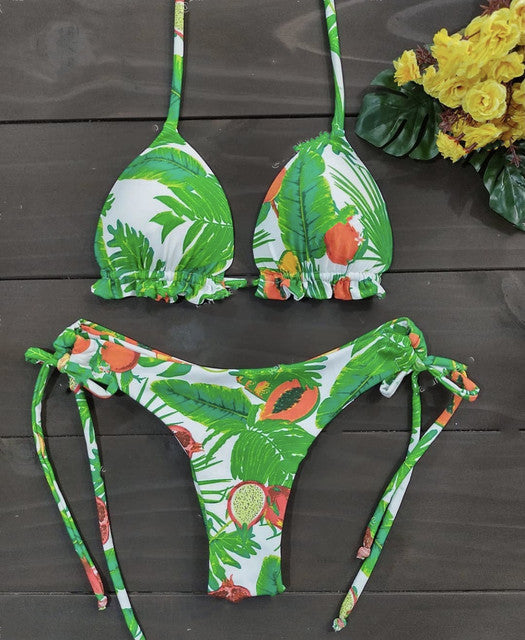 the ALOHA - Halter Push Up Bikini Tassel Swimwear