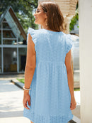 the SARAH Dress - Women Solid Hollow Out Short Dress